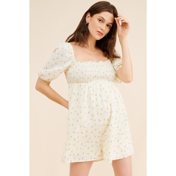 Glamorous Maternity Bloom Romper US 6‎ Yellow Motif - Picture 1 of 11